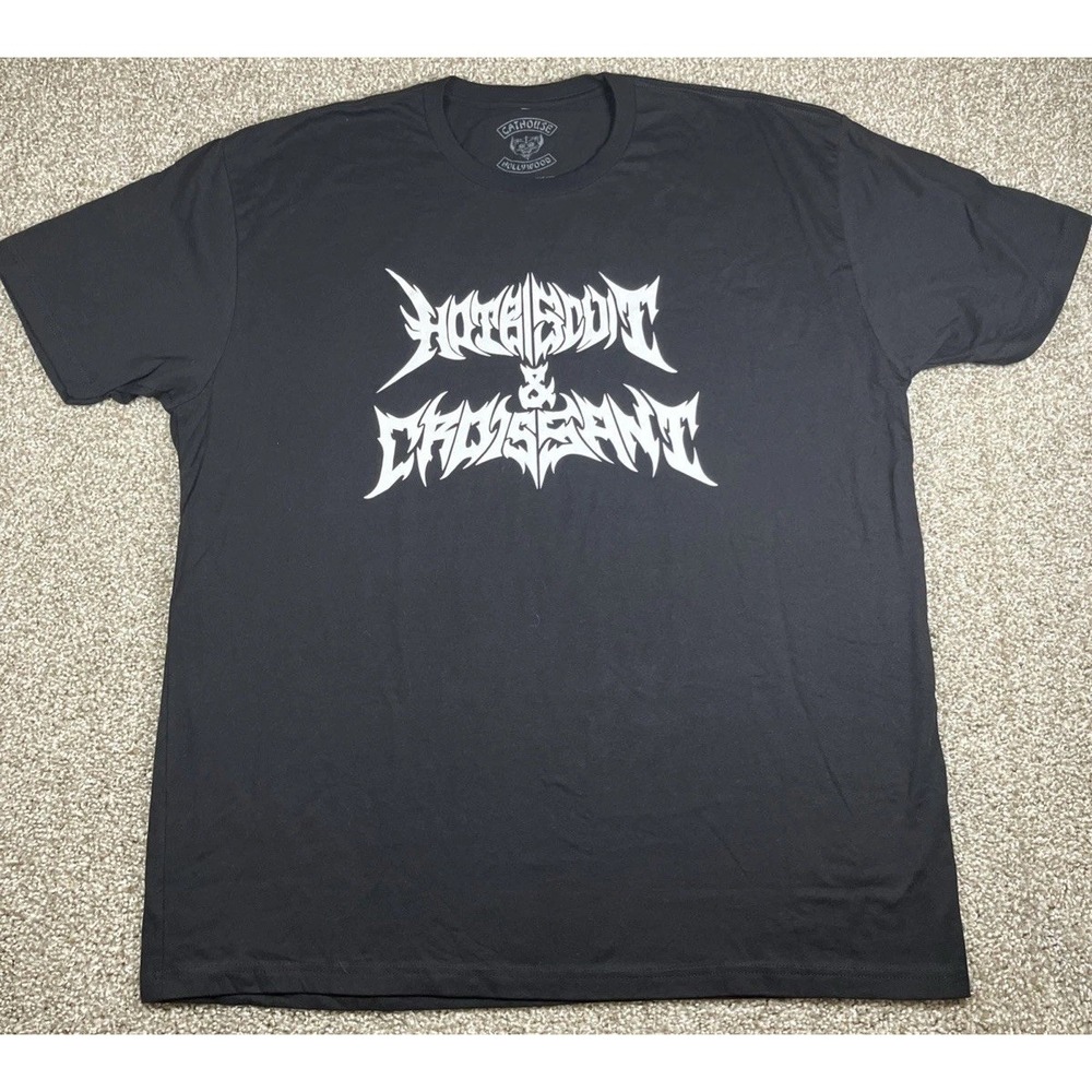 Cathouse Hollywood Hot Biscuit & Croissant Black T Shirt‎ Men's Size XXL